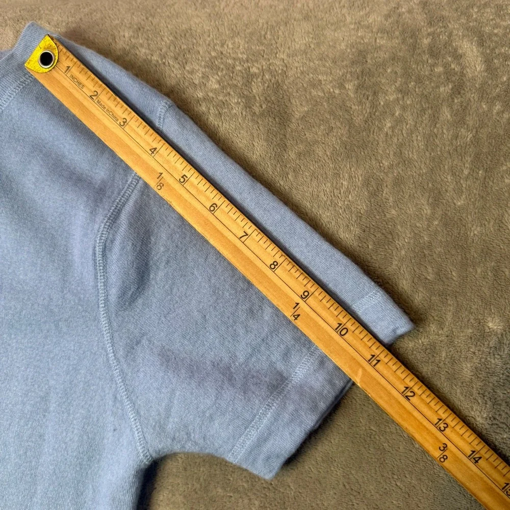 Mai 100% Cashmere Light Blue Knit Top Womens XL Short Sleeve Minimalist Capsule